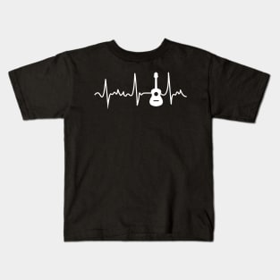 Acoustic Guitar Heartbeat - Guitar Musician Kids T-Shirt